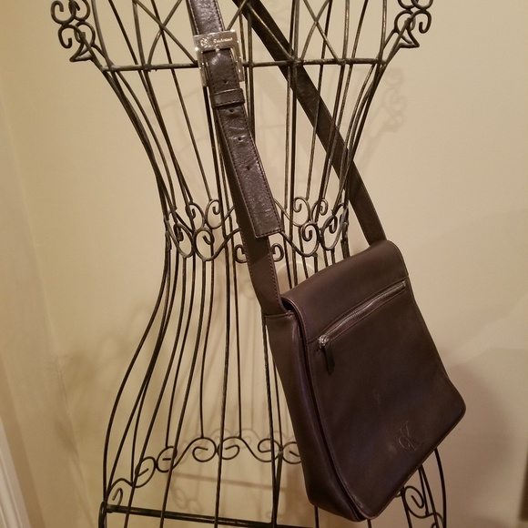 CK  small leather messenger bag - Picture 1 of 4